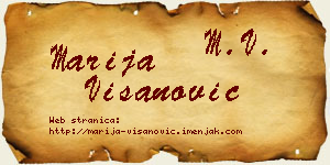 Marija Višanović vizit kartica